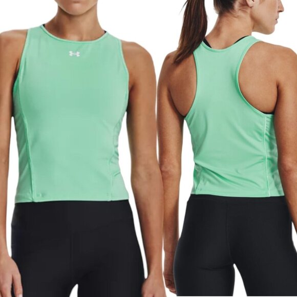 Under Armour Womens Armour Tank Size XL Racerback Stretch Workout Mint Green NEW - Picture 1 of 12